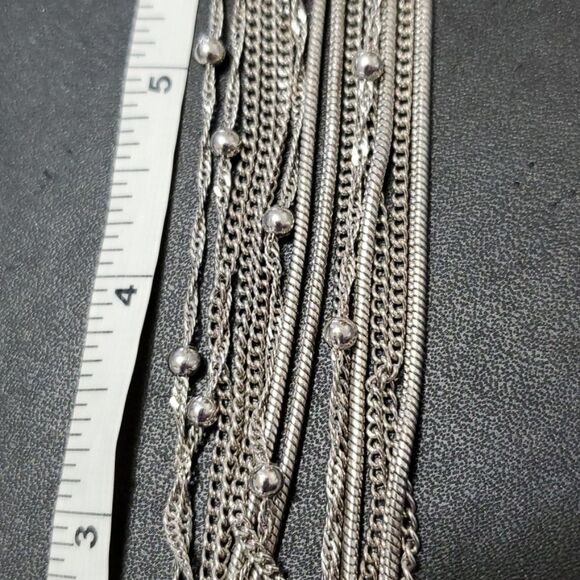 **Final Sale** Silver tone multilayered necklace - Picture 7 of 11